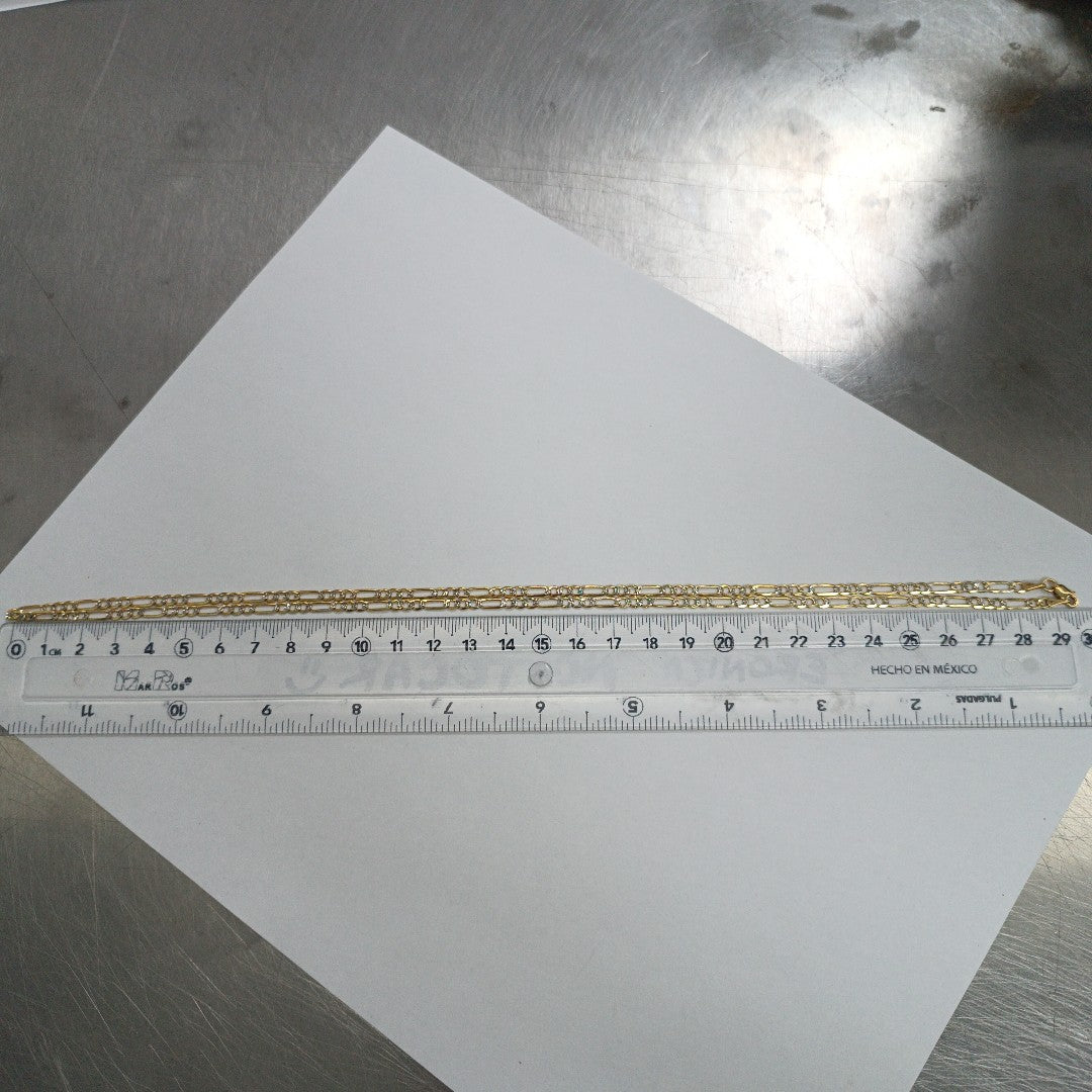 CADENA TEJIDO 3X1 DIAMANTADA 14K 60CM 8.6GR FDR08060 (NUEVO)