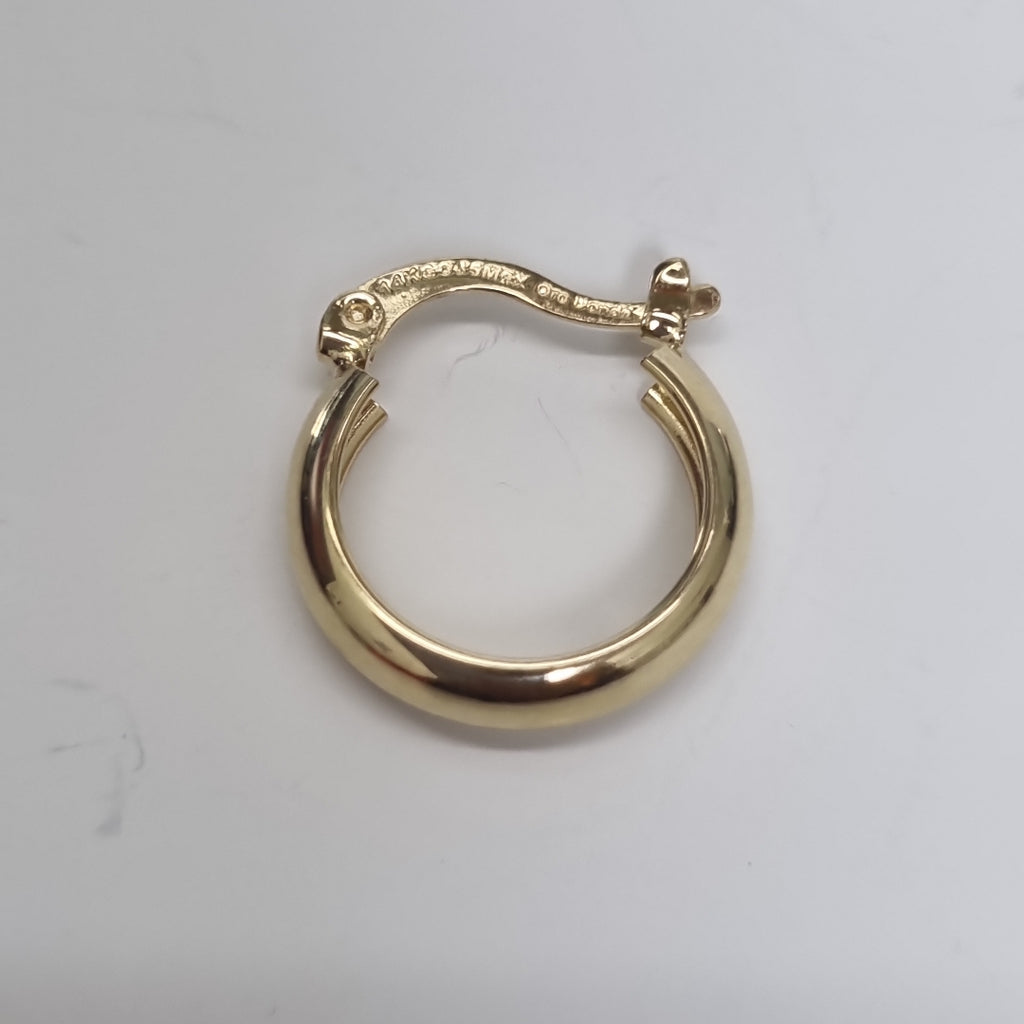 ARETES TEJIDO ARRACADAS LISAS 14K 2.1 GR (NUEVO)