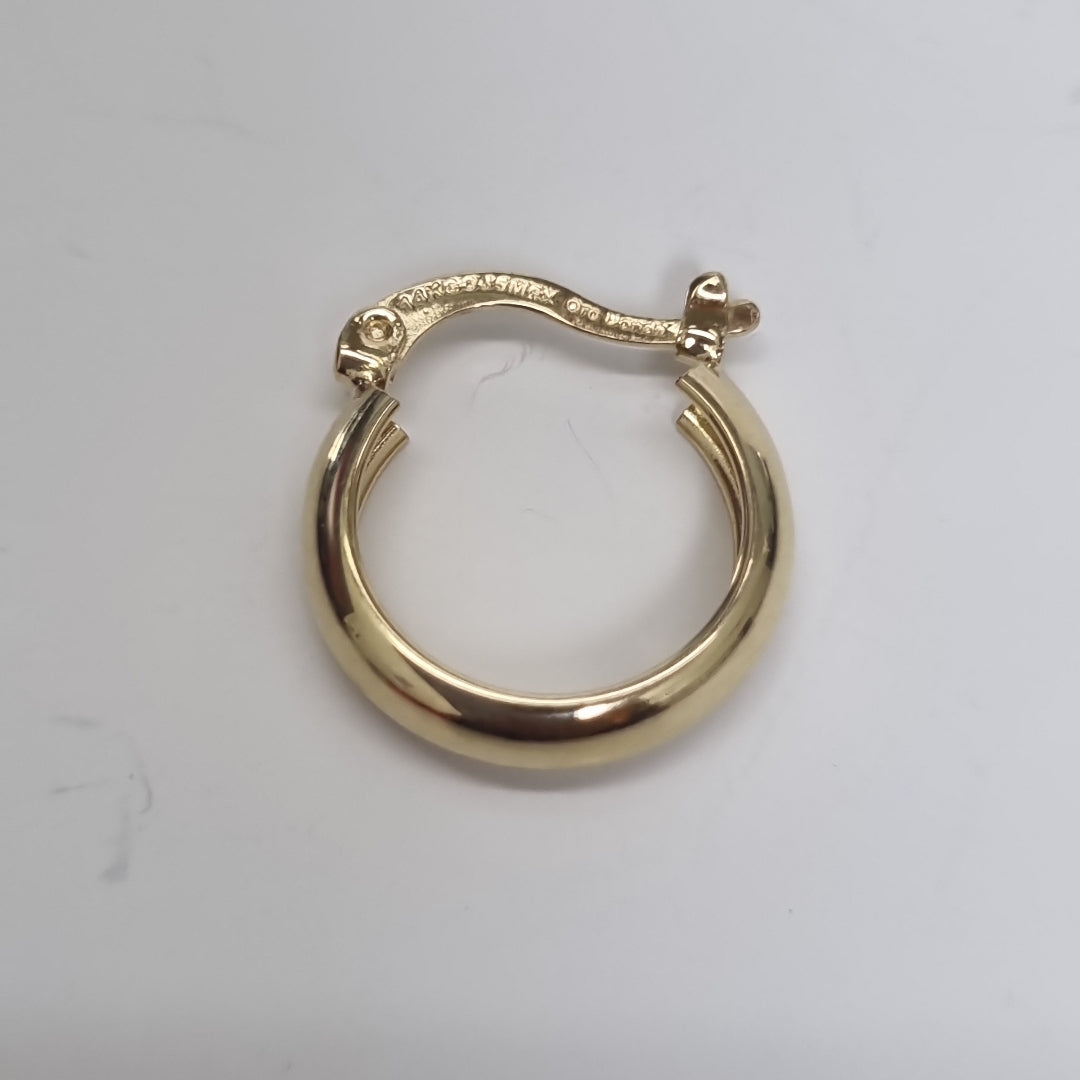 ARETES TEJIDO ARRACADAS LISAS 14K 2.1 GR (NUEVO)