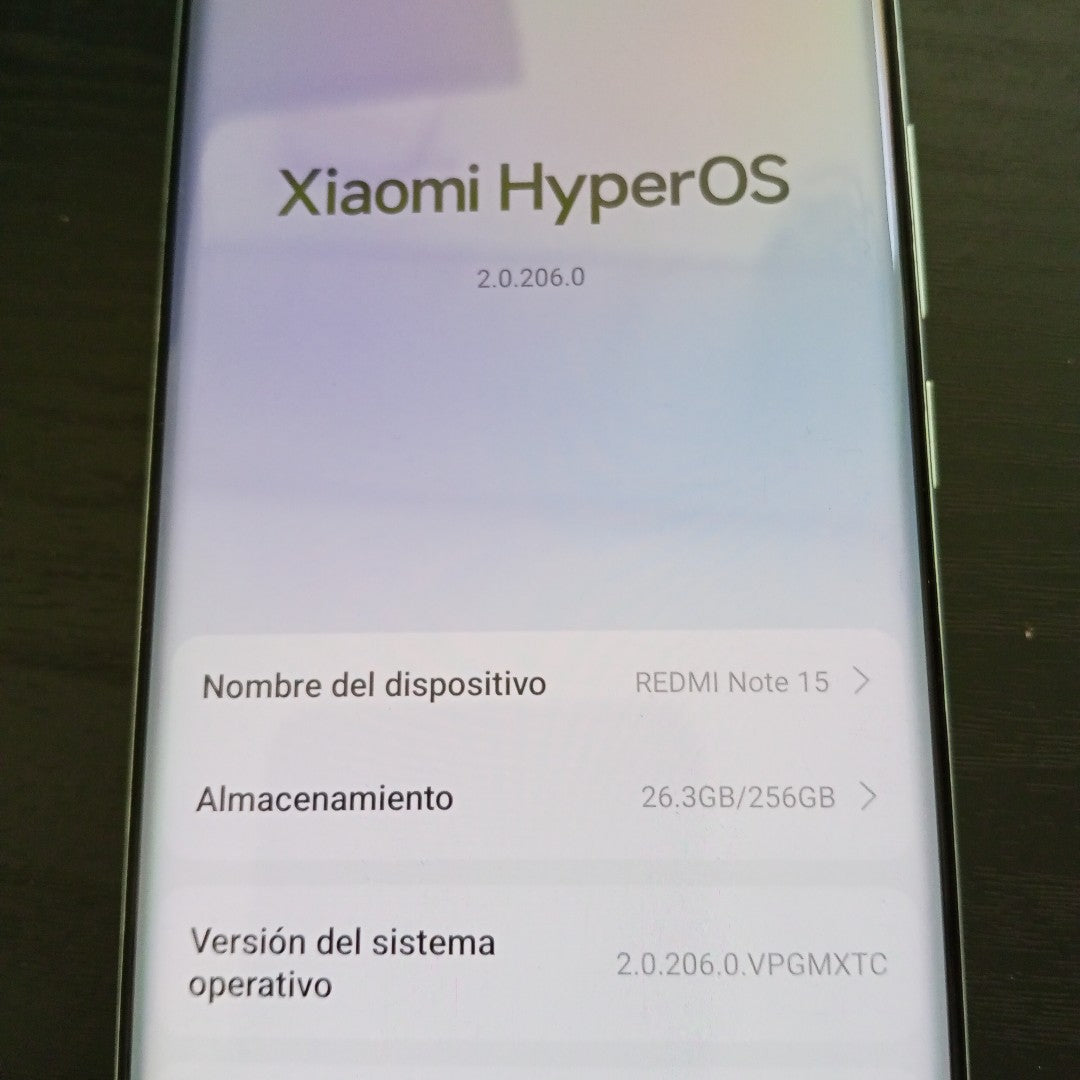 CELULAR XIAOMI REDMI NOTE 15 2510DRA23L (2026) 256 GB 8 GB RAM (SEMINUEVO)