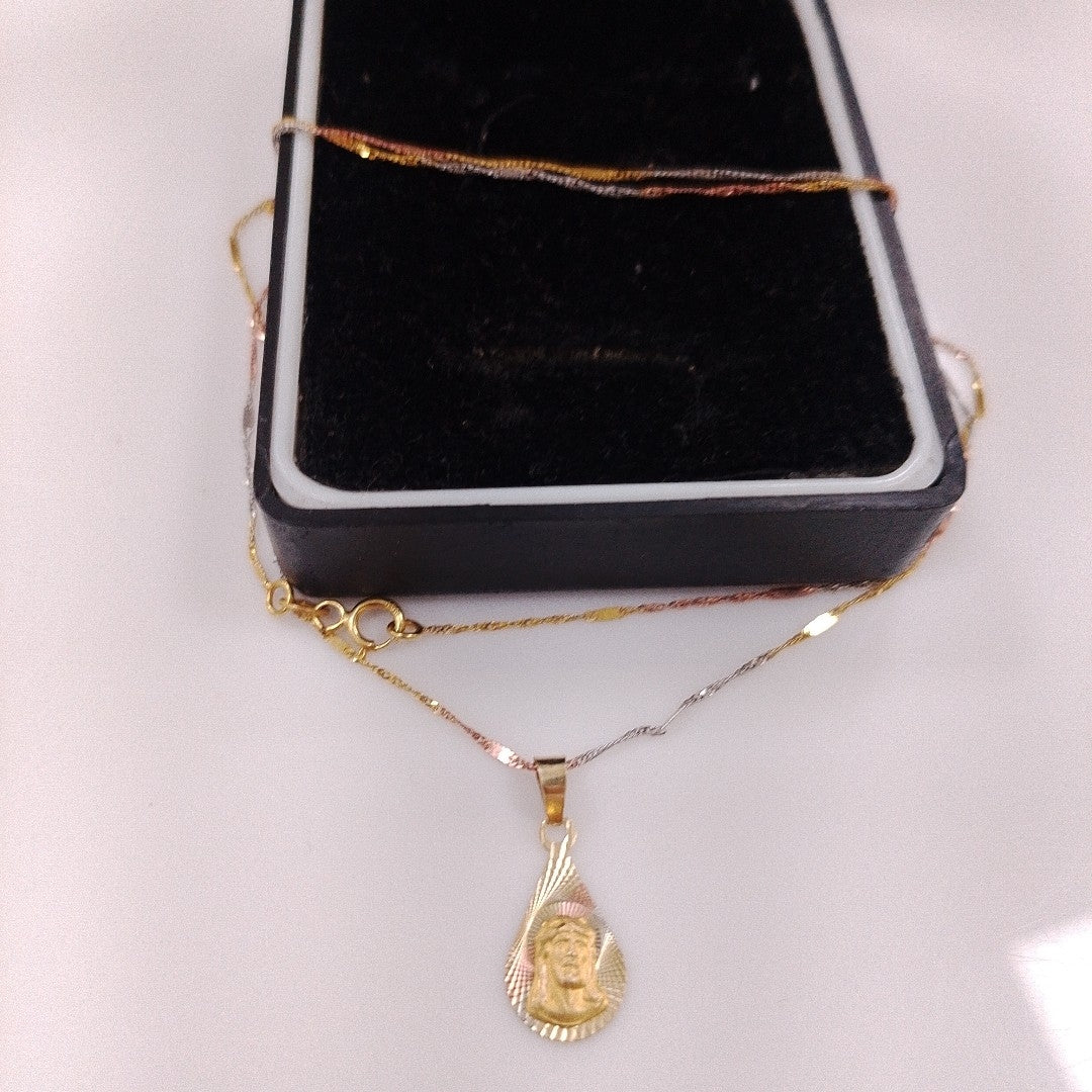 CADENA, MEDALLA RELIGIOSA ORO 10 K 1 GRMS (SEMINUEVO)