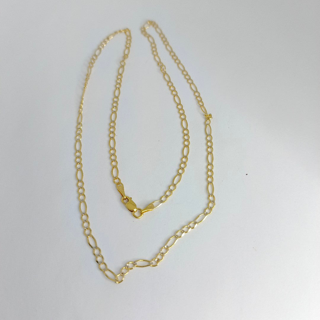 CADENA TEJIDO 3X1 DIAMANTADA 14K 55CM 4.9GR FPR060 (NUEVO)