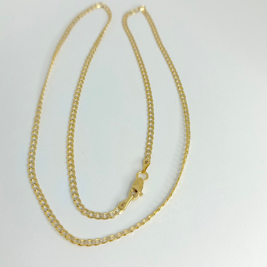 CADENA TEJIDO BARBADA DIAMANTADA 14K 50CM 5GR BPR06050 (NUEVO)