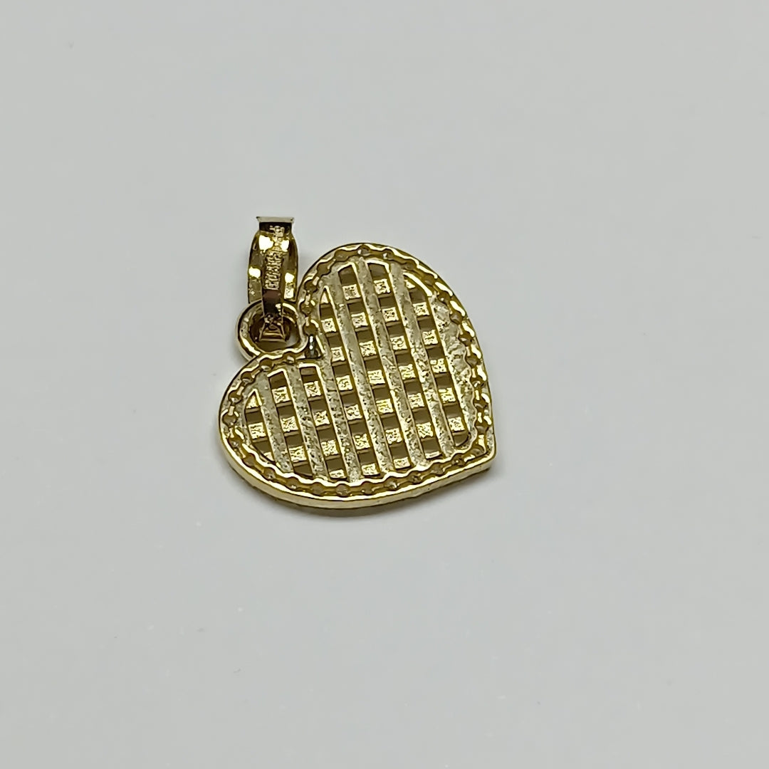 DIJE CORAZON CON CIRCONIAS 14K 1.1 GR DCR 04 (NUEVO)