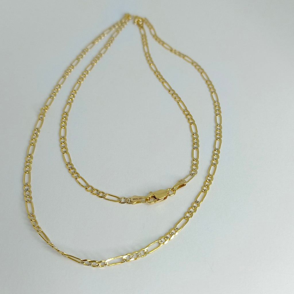 CADENA TEJIDO 3X1 DIAMANTADA 14K 60CM 4.8GR MPR060 (NUEVO)