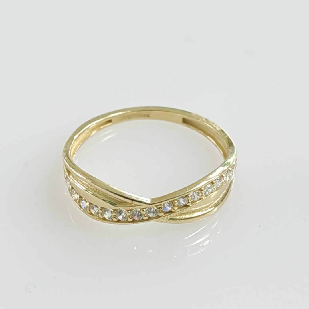 ANILLITO CON CIRCONIAS 14K 8 TALLA 1.8 GR ADR 153 (NUEVO)
