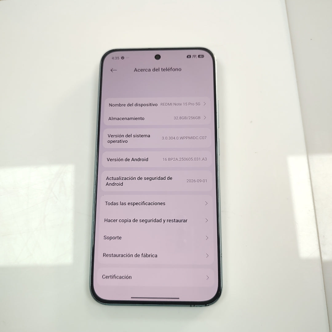 CELULAR XIAOMI REDMI NOTE 15 PRO 5G 25080RABDG (2026) 256 GB 8 GB RAM (SEMINUEVO)