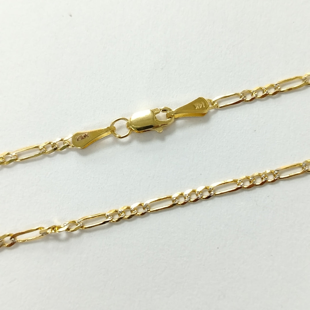CADENA TEJIDO 3X1 DIAMANTADA 14K 50CM 3.1GR FPR05050 (NUEVO)