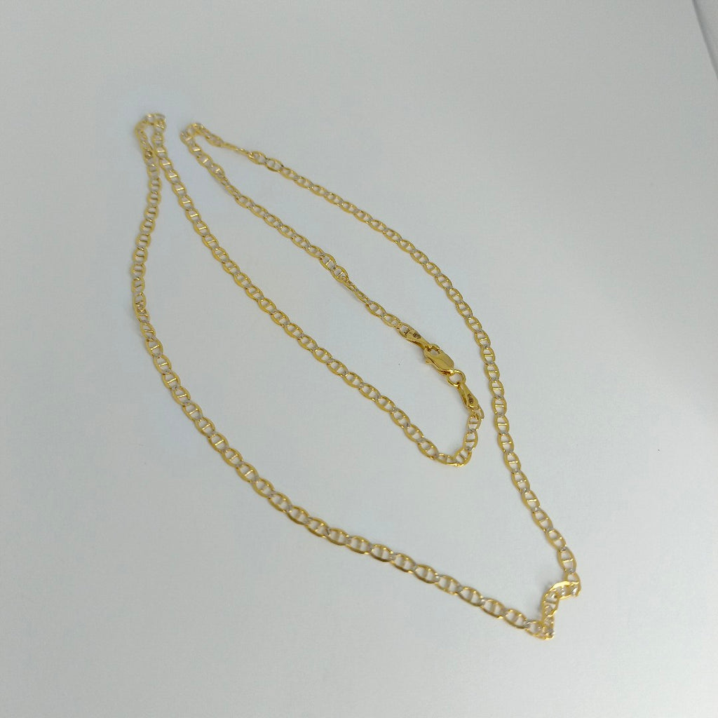 CADENA TEJIDO GUCHI DIAMANTADA 14K 55CM 4.8GR MPR060 (NUEVO)