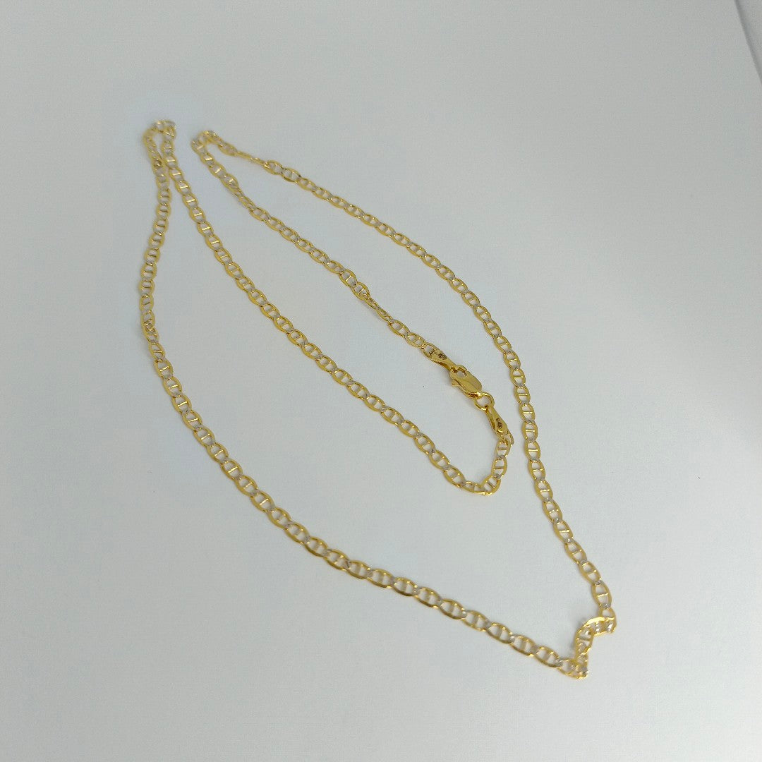 CADENA TEJIDO GUCHI DIAMANTADA 14K 55CM 4.8GR MPR060 (NUEVO)