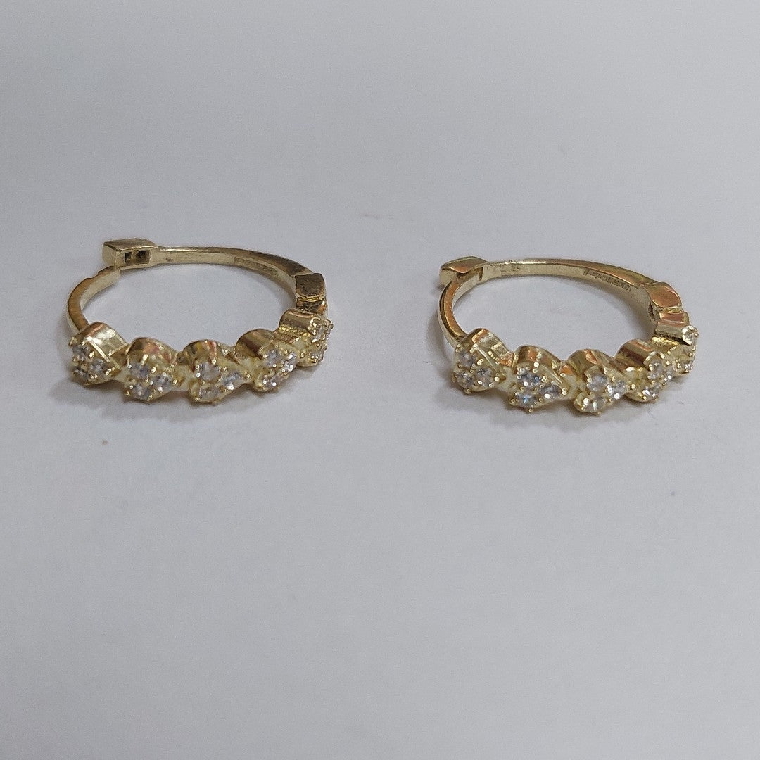 ARETES PIEDRA ARRACADAS FIG CORAZON 14K 2.5 GR H 0045 (NUEVO)