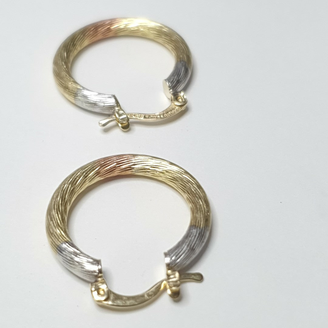 ARETES ARRACADAS TORZAL COMBINADO 14K 2.6 GR ET 03 (NUEVO)