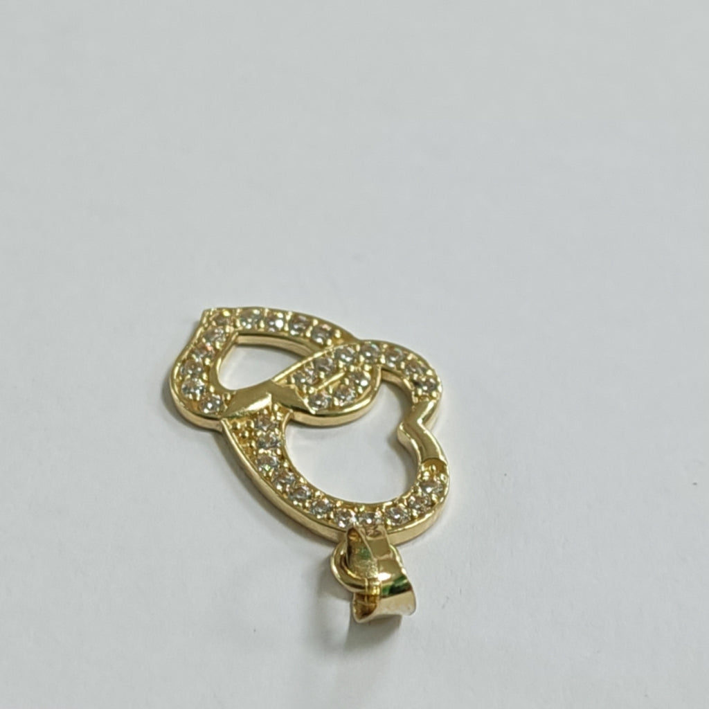 DIJE CORAZONES CON CIRCONIAS 14K 1.1 GR DDR 13 (NUEVO)