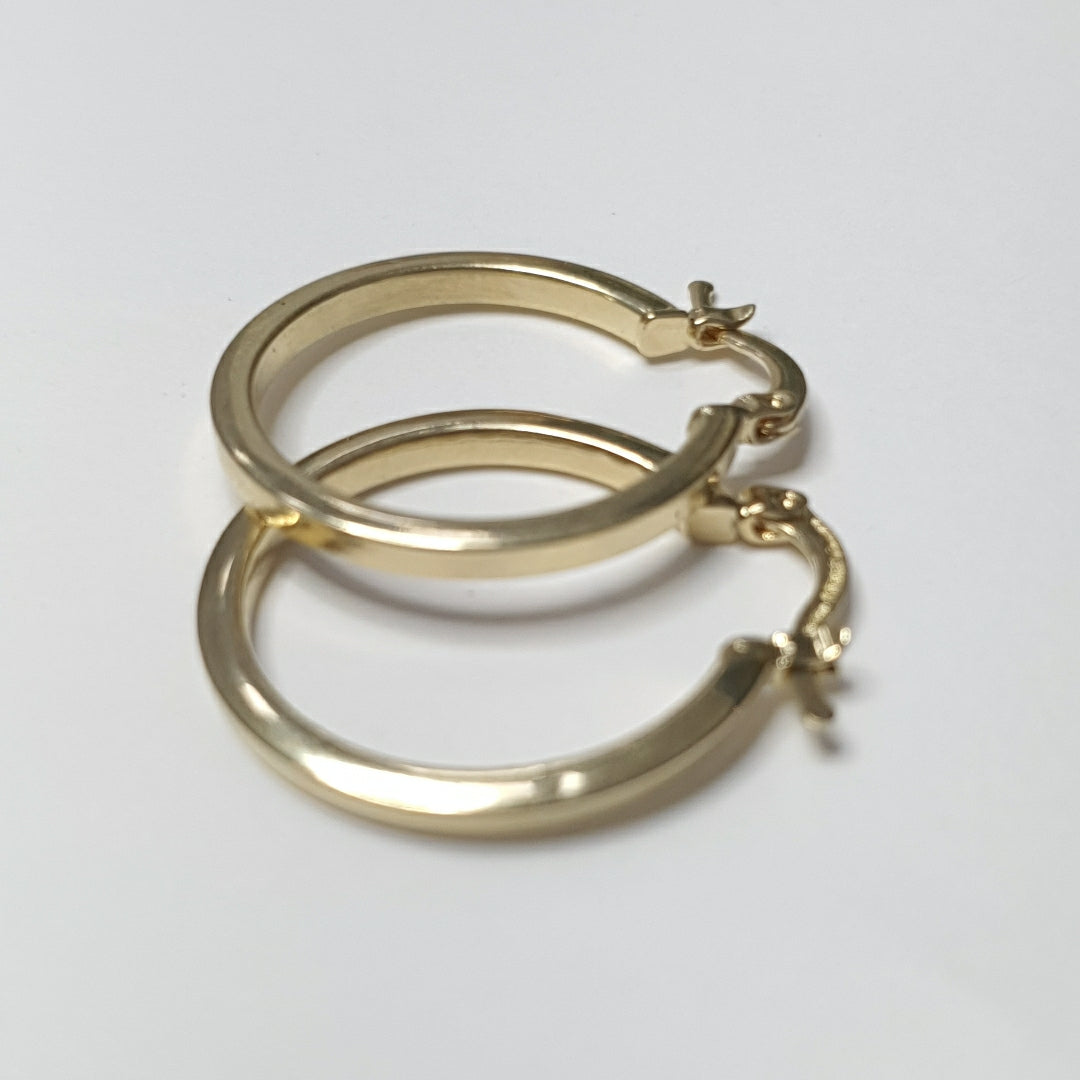 ARETES ARRACADAS LISAS 14K 1.6 GR ECT2 V (NUEVO)