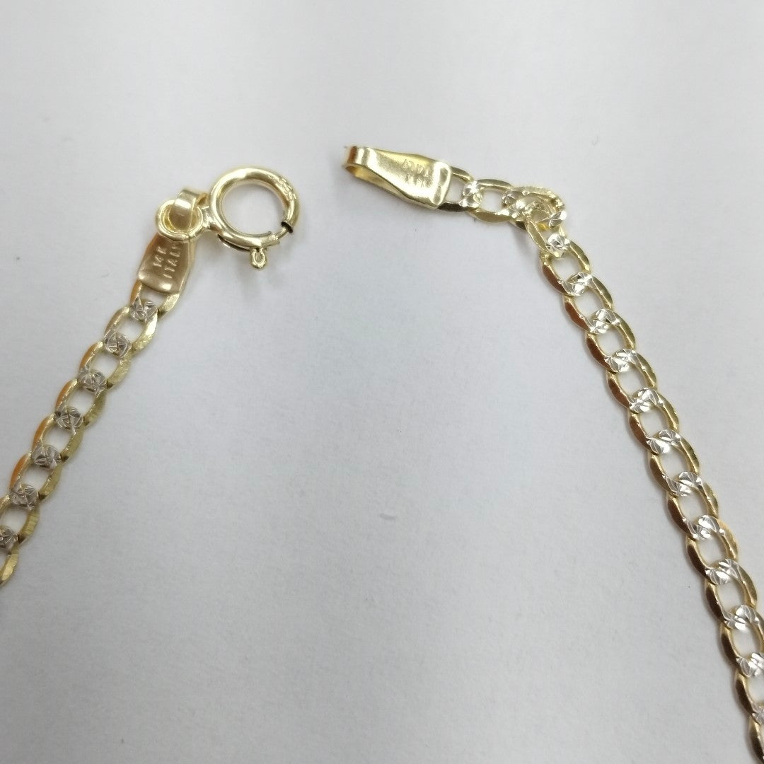 PULSERAS DAMA BARBADA DIAMANTADA ORO 14K 1.5 (NUEVO)