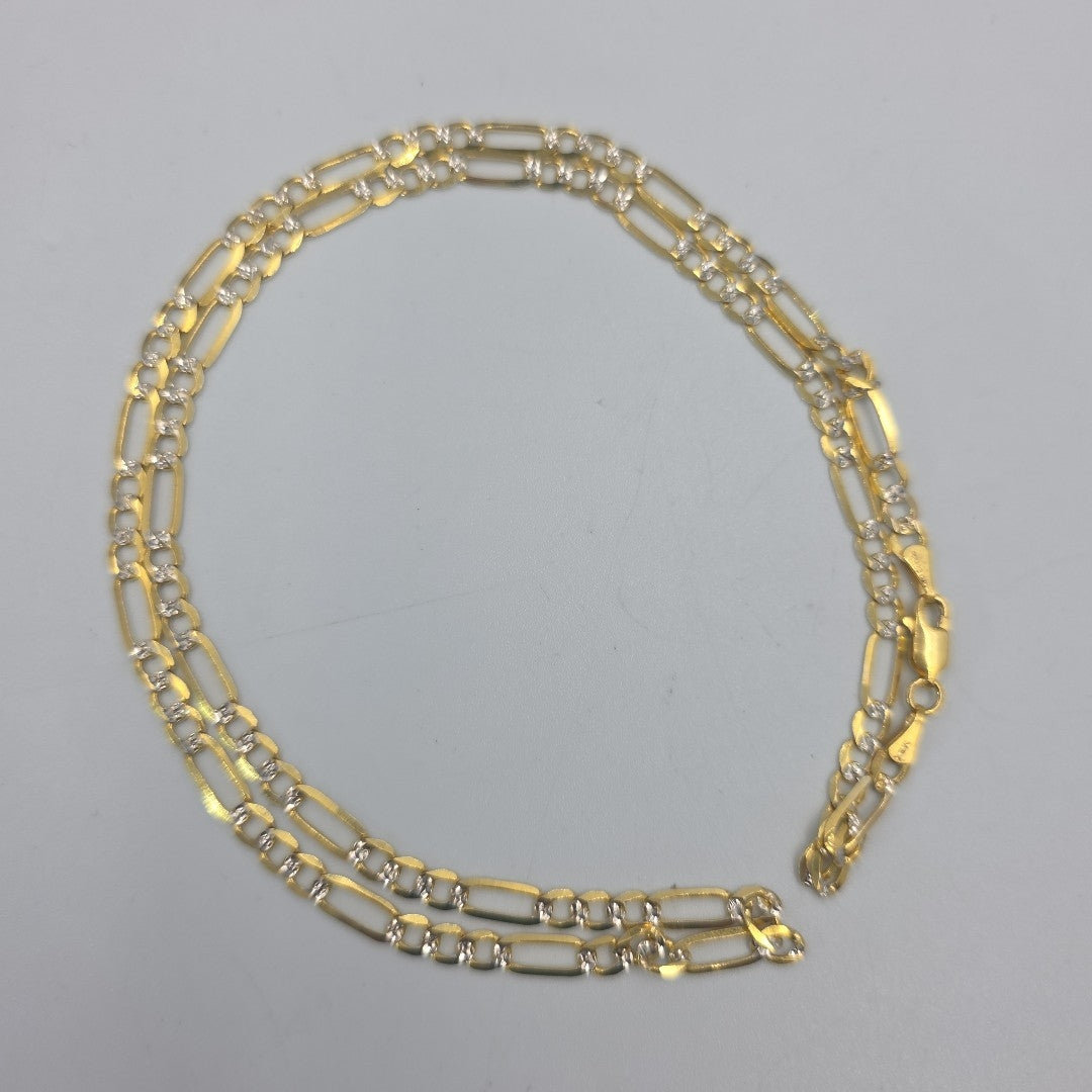 CADENA TEJIDO 3X1 DIAMANTADA 10K 55CM 9.6GR FIGAROPLANARADIO100 (NUEVO)