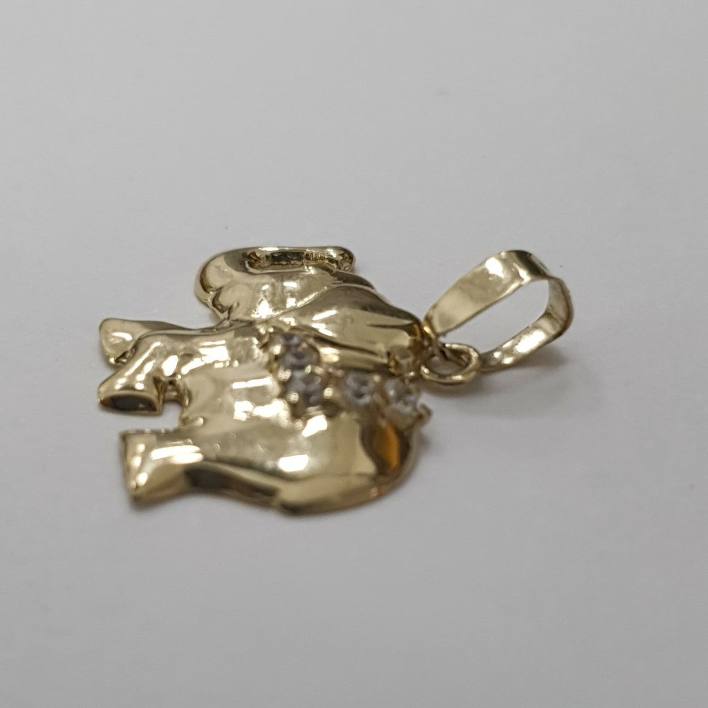 DIJE ELEFANTE CON CIRCONIAS 14K 1.3 GR DA 2 (NUEVO)