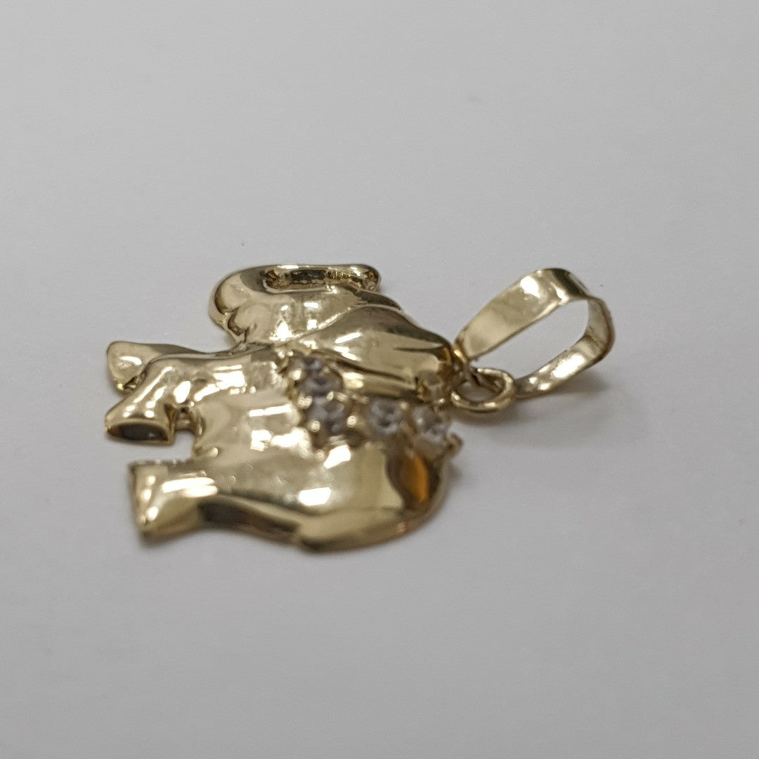 DIJE ELEFANTE CON CIRCONIAS 14K 1.3 GR DA 2 (NUEVO)