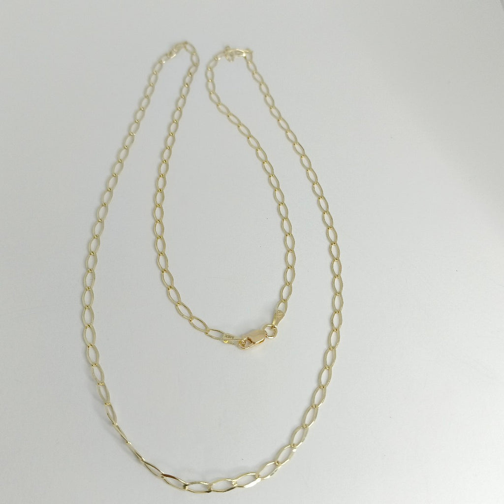 CADENA TEJIDO 3X1 DIAMANTADA 14K 60CM 5GR MPR060 (NUEVO)