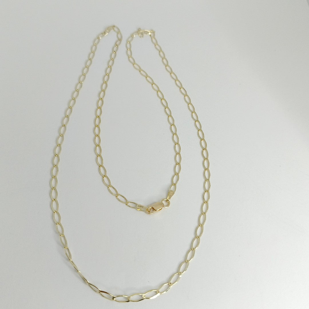 CADENA TEJIDO 3X1 DIAMANTADA 14K 60CM 5GR MPR060 (NUEVO)