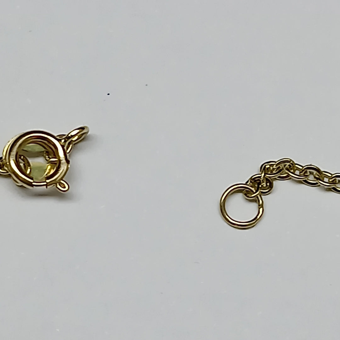 PULSERA TEJIDO ESPECIAL FIG CORAZONES 14K 18 CM 1.3 GR (NUEVO)
