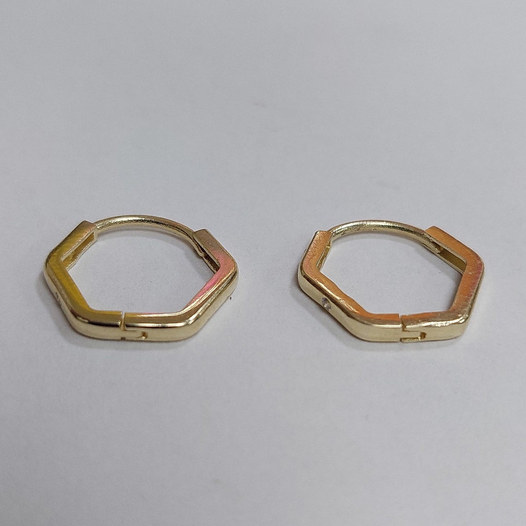 ARETES HUGGIES CON CIRCONIAS 14K 1.6 GR HR 01 (NUEVO)