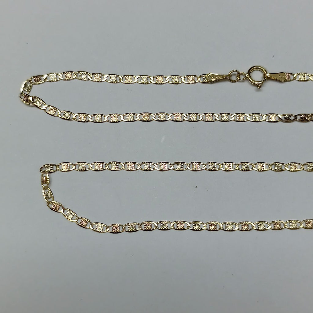 CADENA TEJIDO GUCHI COMBINADA 10K 60CM 3GR (NUEVO)