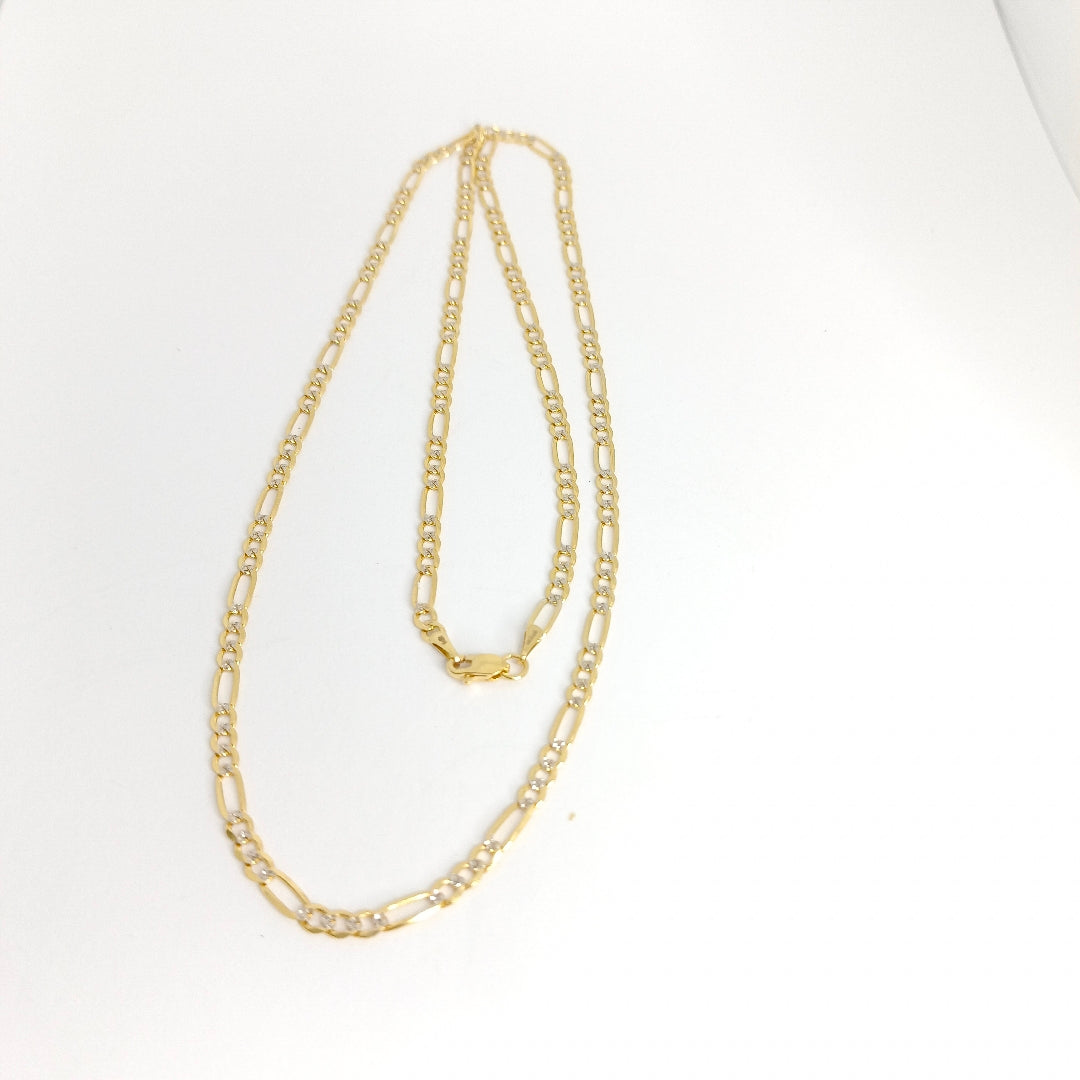 CADENA TEJIDO 3X1 DIAMANTADA 14K 60CM 8.8GR FDR08060 (NUEVO)