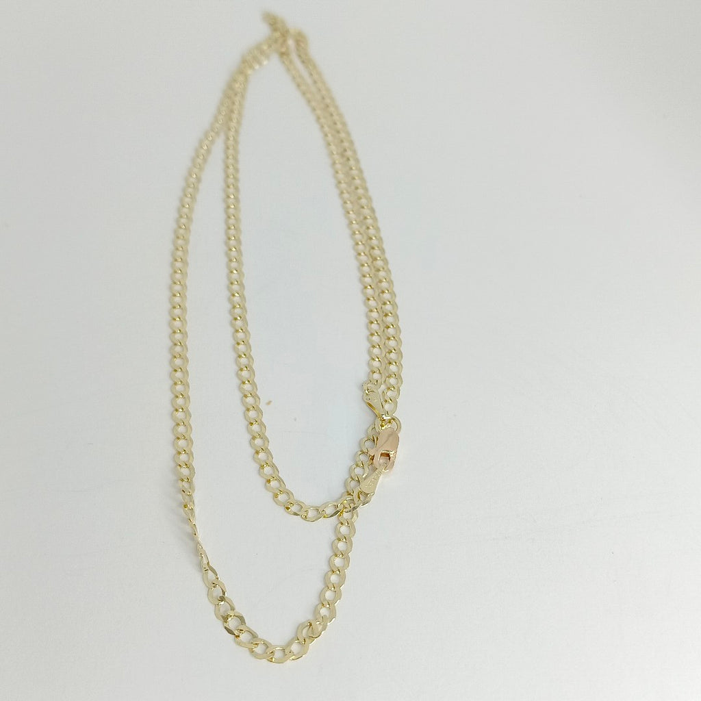 CADENA TEJIDO ESLABONES 10K 60CM 4.5GR CUBANAABIERTA060 (NUEVO)