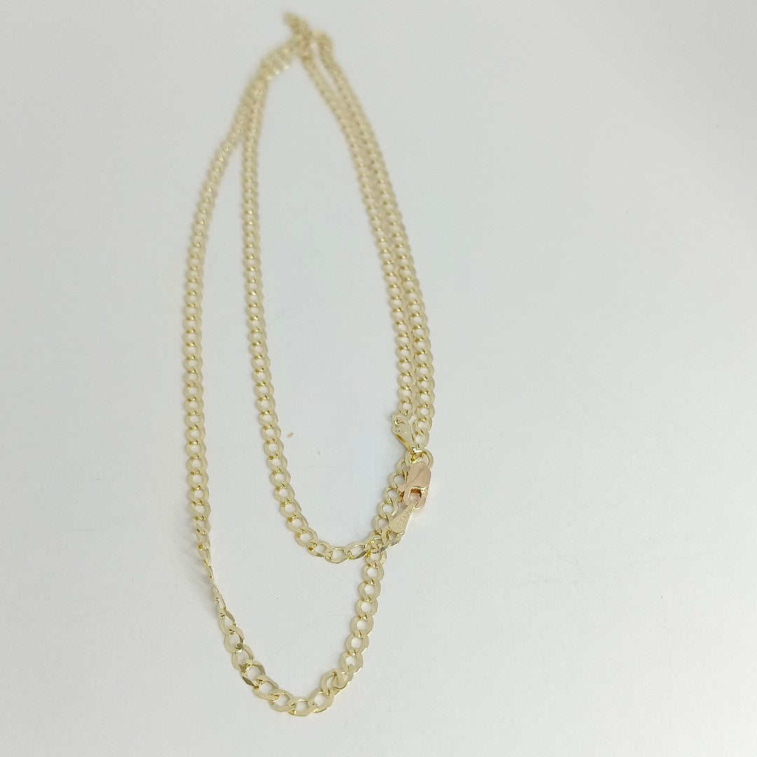 CADENA TEJIDO ESLABONES 10K 60CM 4.5GR CUBANAABIERTA060 (NUEVO)