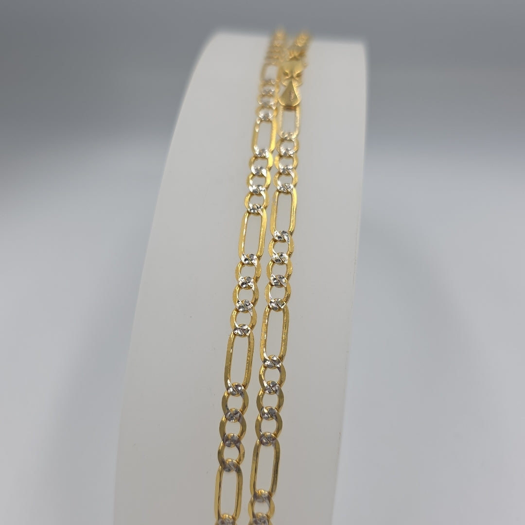 CADENA TEJIDO 3X1 DIAMANTADA 14K 55CM 12.8GR FDR100 55 (NUEVO)