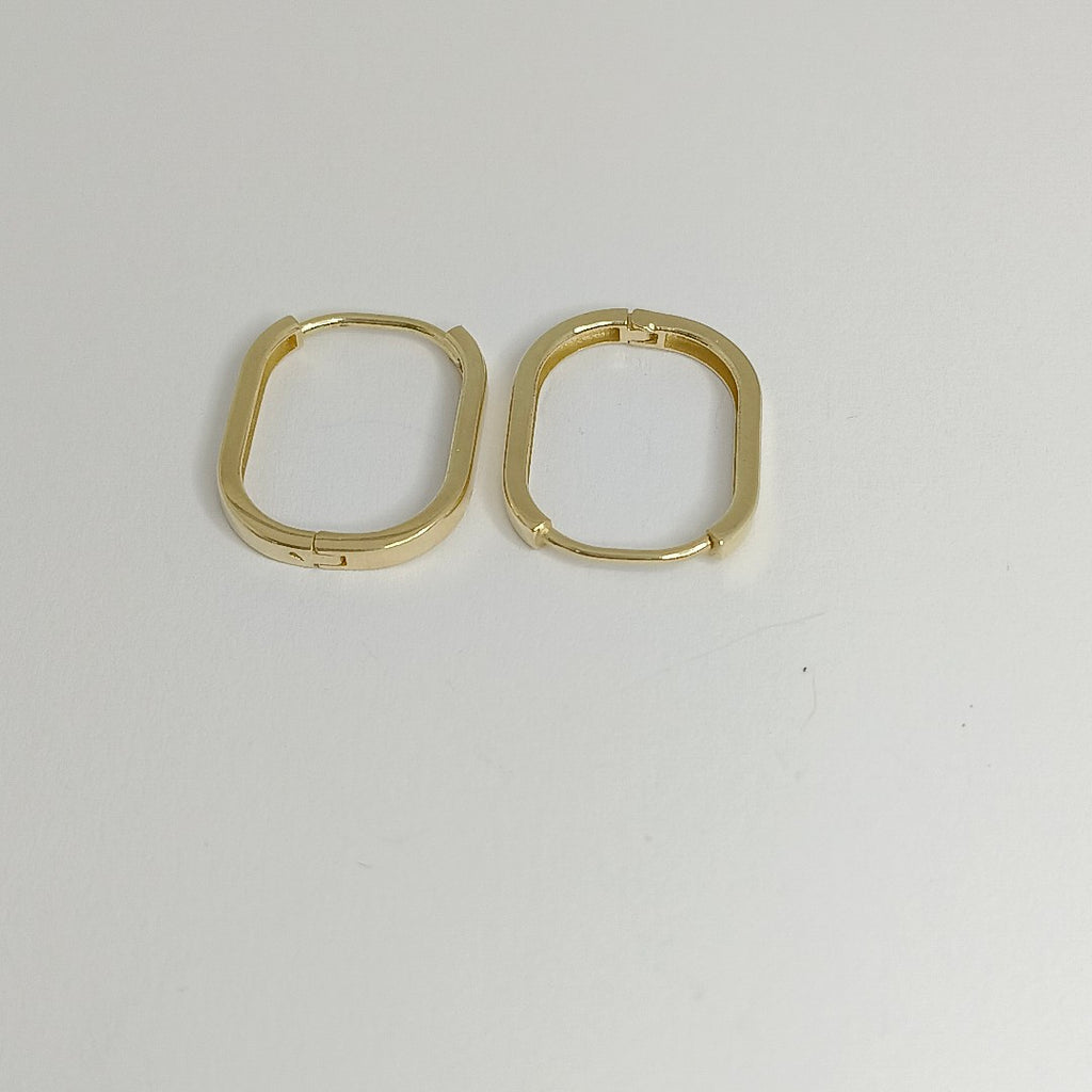 ARETES ARRACADAS RECTANGULAR 14K 2.4 GR HR 04 (NUEVO)