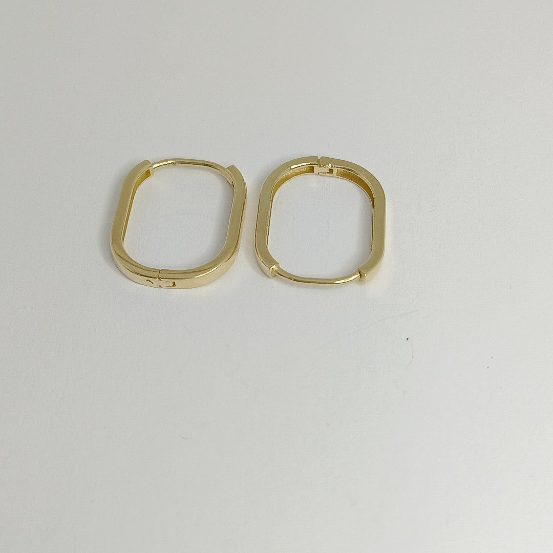 ARETES ARRACADAS RECTANGULAR 14K 2.4 GR HR 04 (NUEVO)