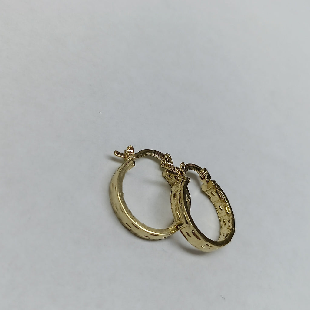 ARETES ARRACADAS CON GRECAS 14K 1.8 GR ETRE 04 (NUEVO)