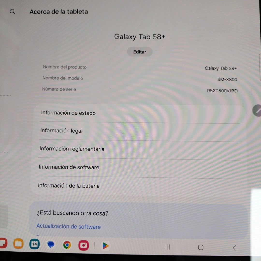 TABLETA SAMSUNG GALAXY TAB S8+ SM-X800 (SEMINUEVO)