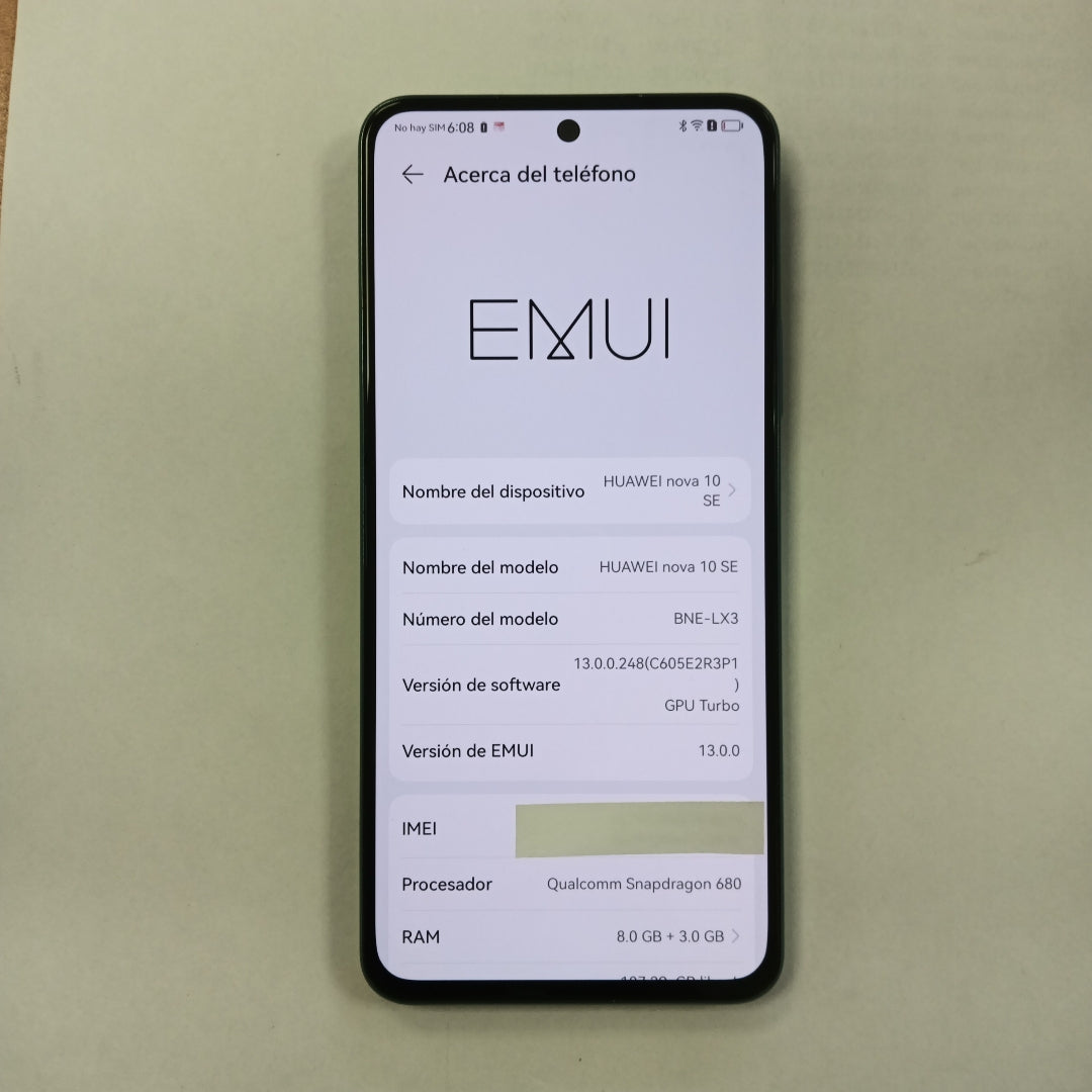 CELULAR HUAWEI NOVA 10 SE BNE-LX3 128 GB 8 GB RAM (SEMINUEVO)