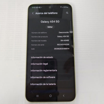 CELULAR SAMSUNG GALAXY A54 5G SM-A546E 256 GB 8 GB RAM (SEMINUEVO)