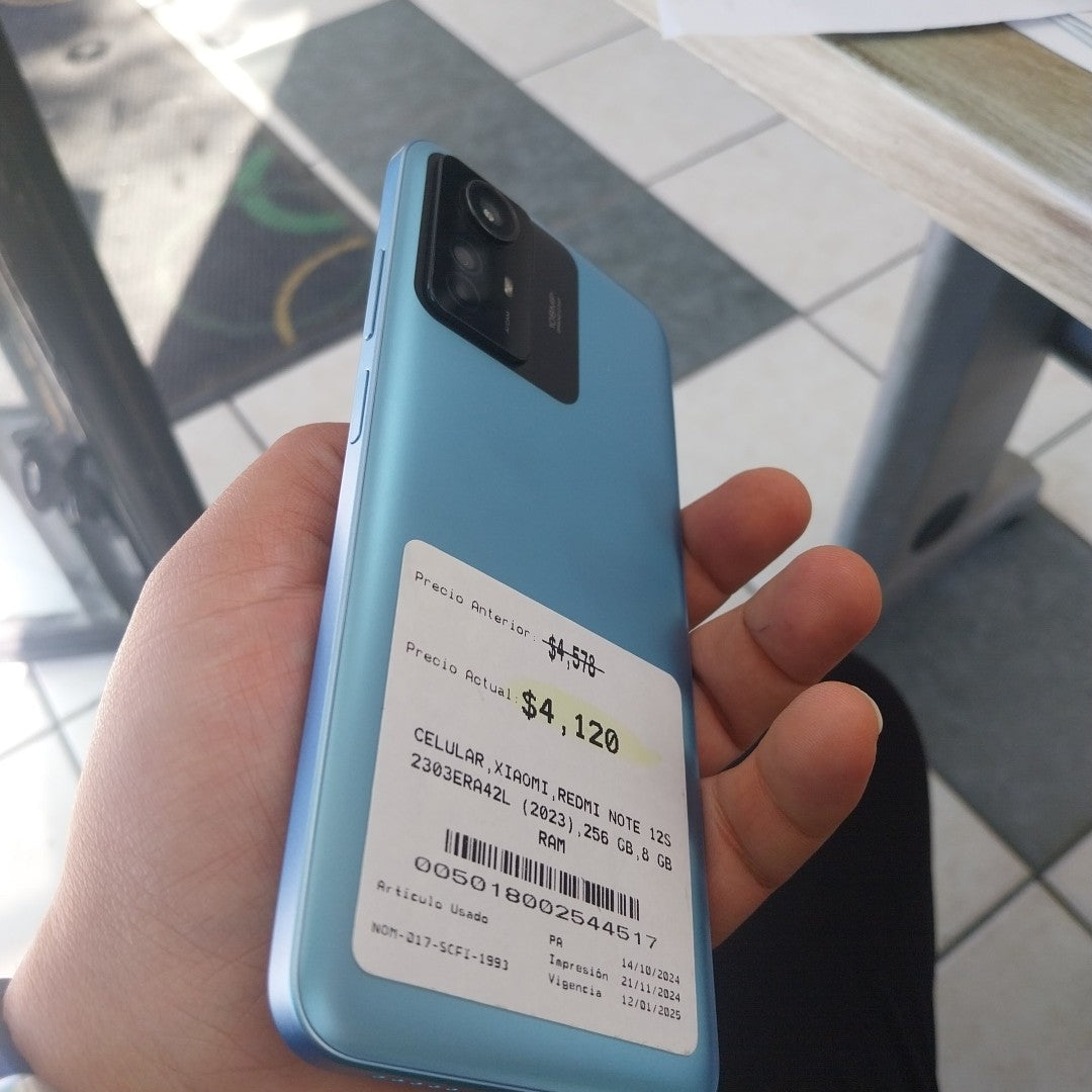 CELULAR XIAOMI REDMI NOTE 12S 2303ERA42L (2023) 256 GB 8 GB RAM (SEMINUEVO)