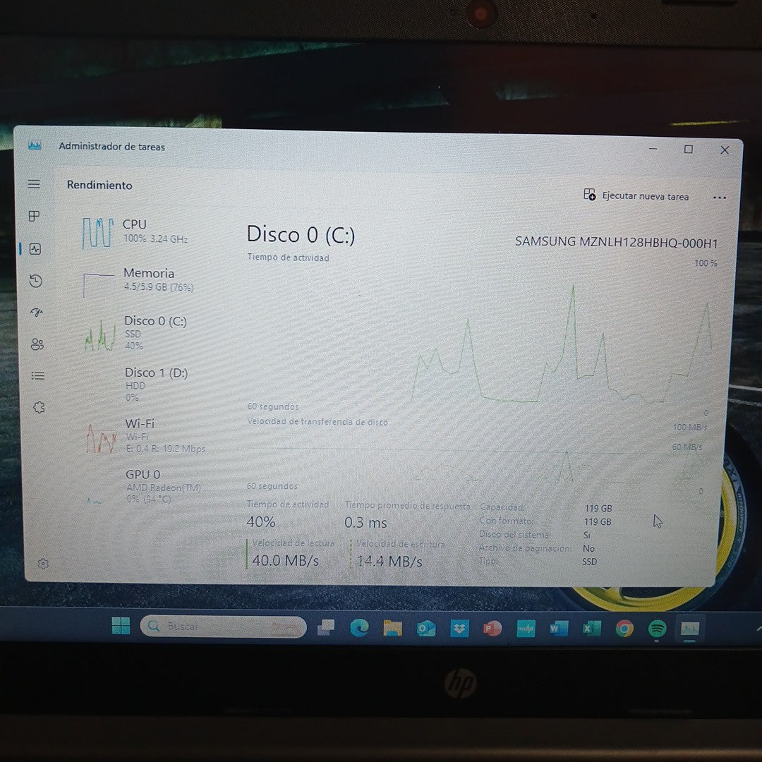 LAPTOP HP 245 G8 (2021) 1 TB + 128 GB SSD 8 GB RAM (SEMINUEVO)