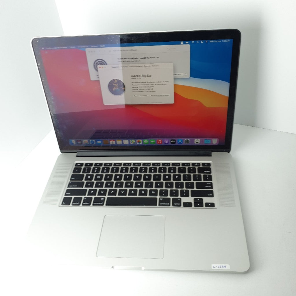 LAPTOP APPLE MACBOOK PRO 15" 2014 2.8 A1398 256 GB SSD 16 GB RAM