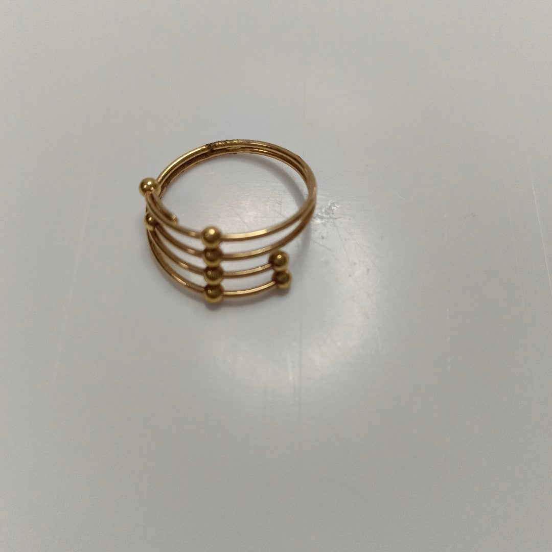 10023AND00075B3132 FRD12 ANILLO 4 HILOS CON BOLITAS ORO 14K 2.5GRS (NUEVO)