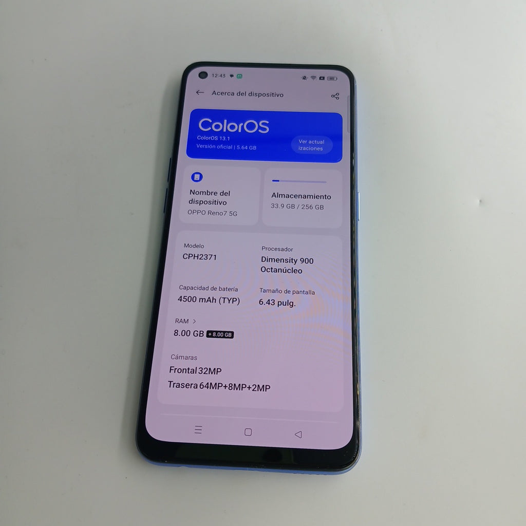 CELULAR OPPO  RENO7 5G CPH2371 256 GB 8 GB RAM (SEMINUEVO)