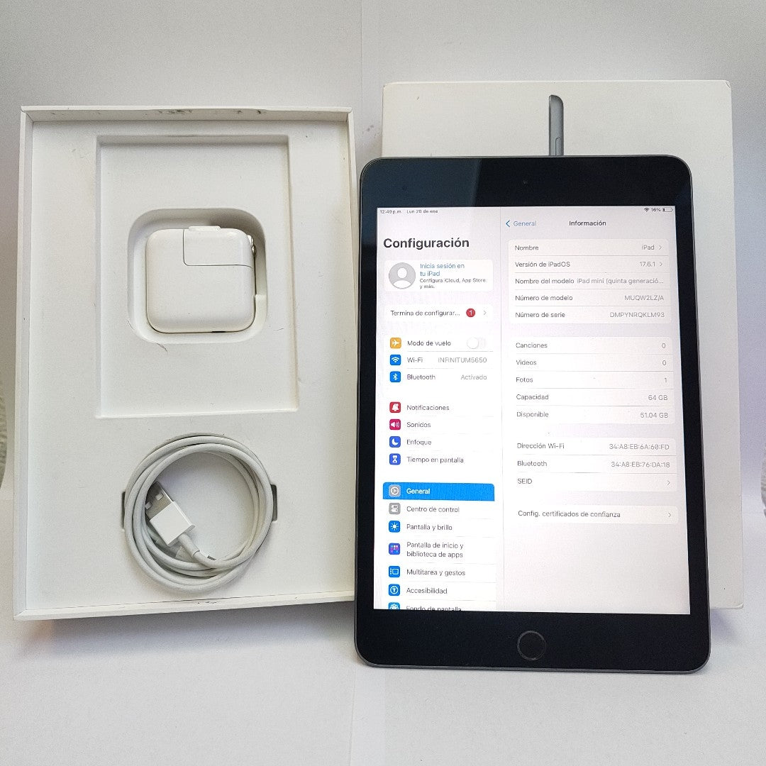 TABLETA APPLE IPAD MINI 5 A2133 64 GB 3 GB RAM (SEMINUEVO)
