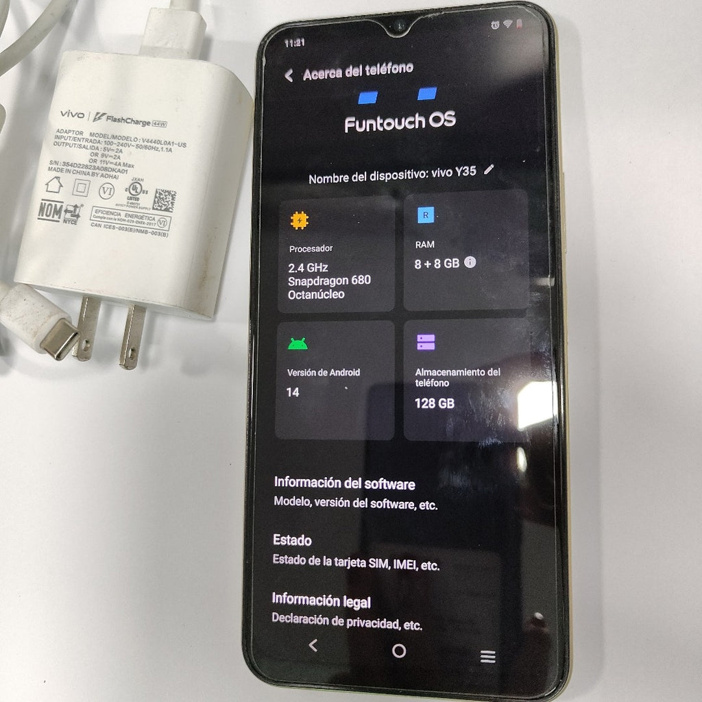 CELULAR VIVO Y35 V2205 128 GB 8 GB RAM