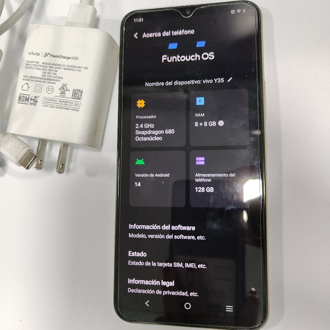 CELULAR VIVO Y35 V2205 128 GB 8 GB RAM