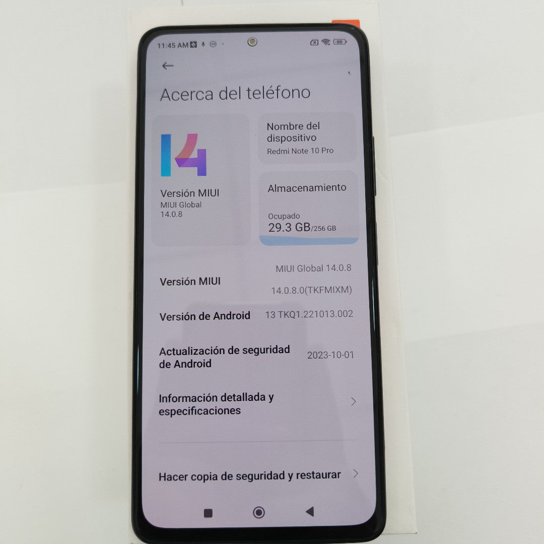 CELULAR XIAOMI REDMI NOTE 10 PRO M2101K6G 256 GB 8 GB RAM (SEMINUEVO)