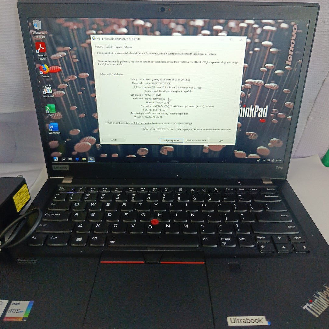 LAPTOP LENOVO THINKPAD T14S GEN 1 (2022) 256 GB SSD 16 GB RAM (SEMINUEVO)