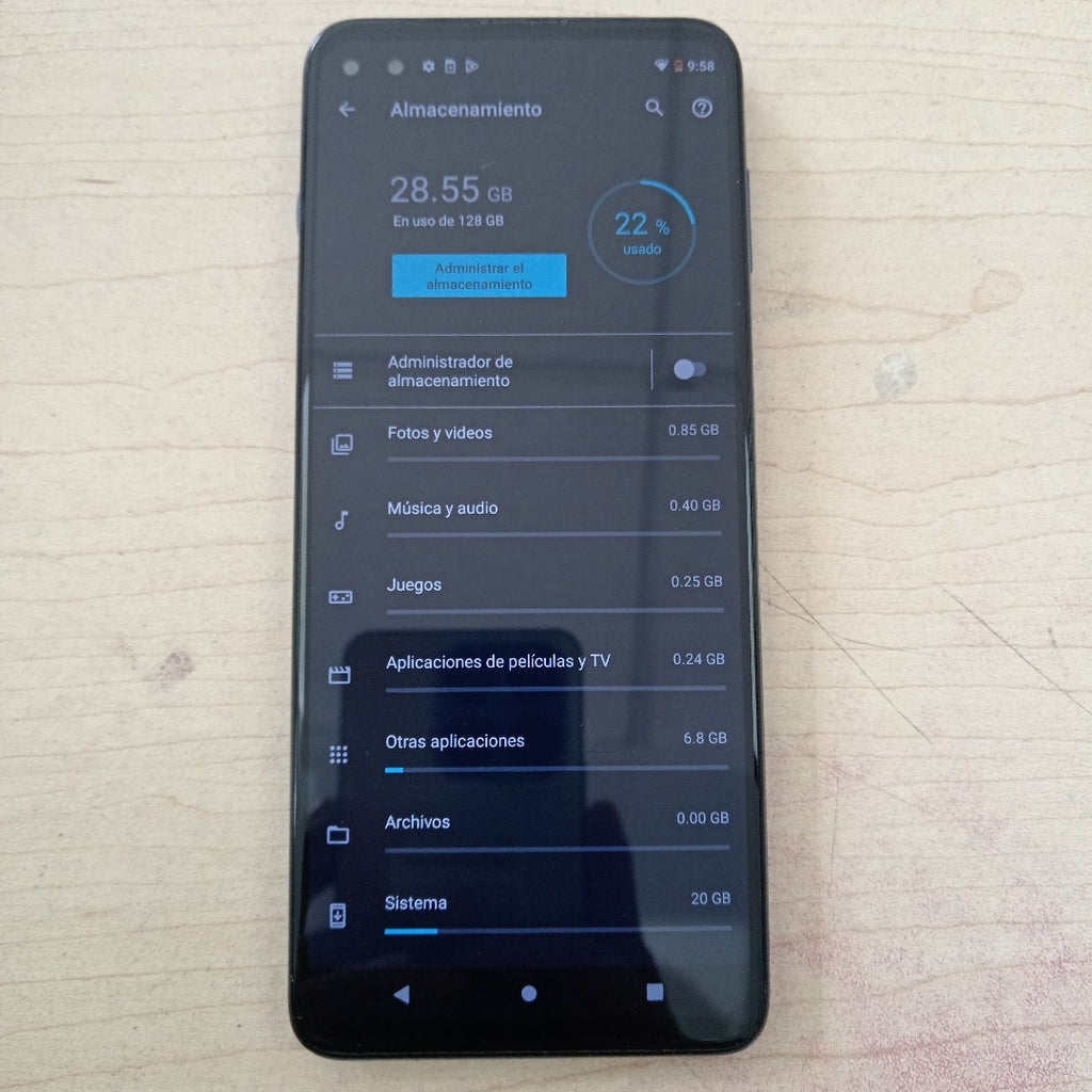 CELULAR MOTOROLA MOTO G100 XT2125-4 128 GB 8 GB RAM (SEMINUEVO)