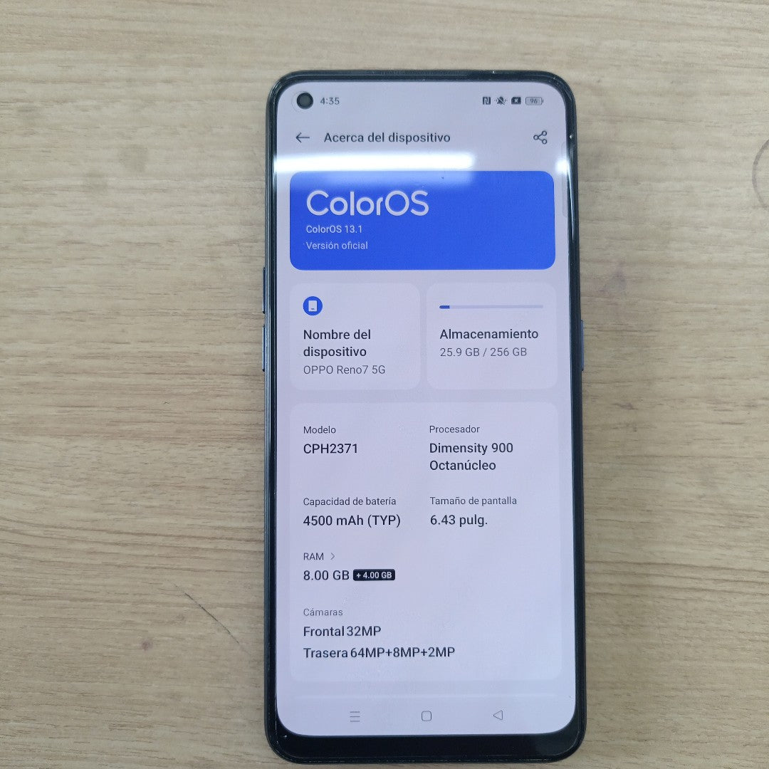 CELULAR OPPO  RENO7 5G CPH2371 256 GB 8 GB RAM (SEMINUEVO)