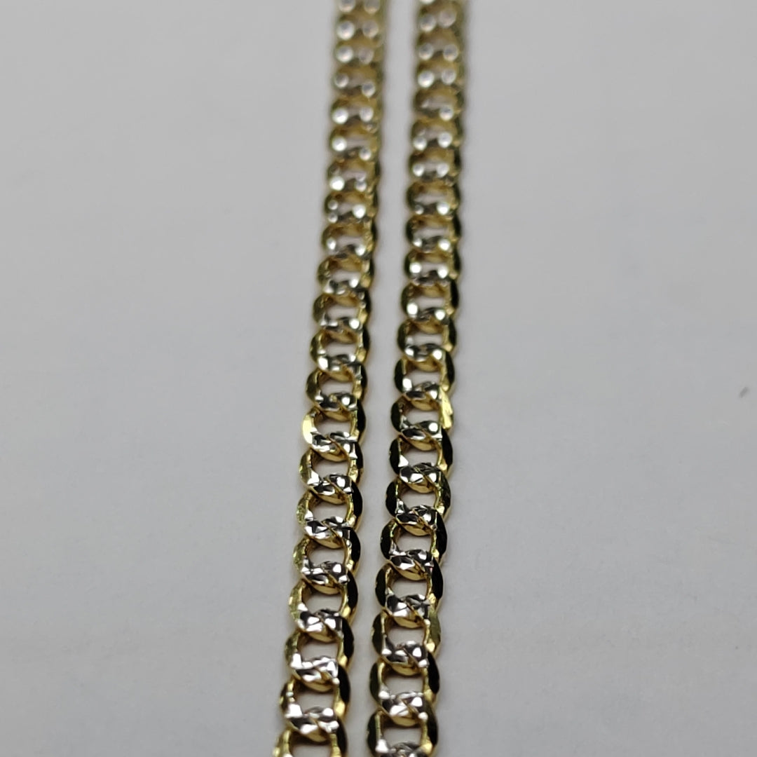 CADENAS BARBADA DIAMANTADA ORO 14K 4.4 (NUEVO)